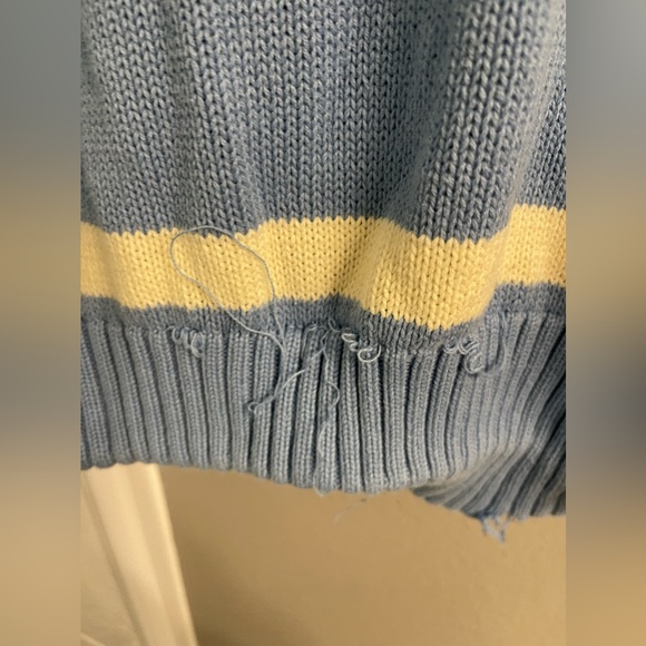 Brandy Melville Knit Vest - Blue, Cream (One size) - Picture 7 of 9